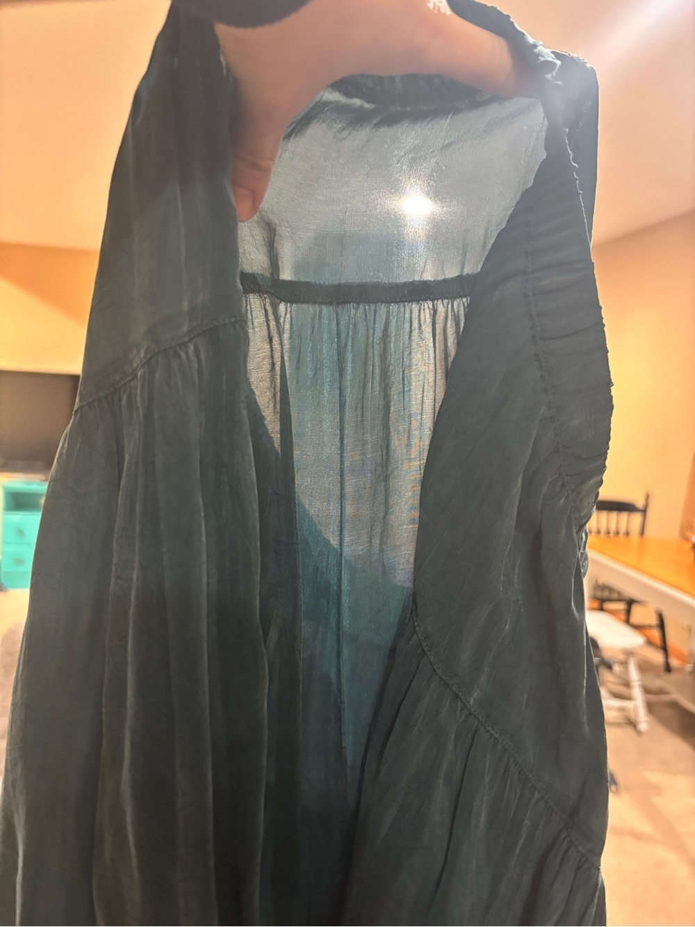 Vintage Johnny Was embroidered rayon midi skirt green - Picture 6 of 6